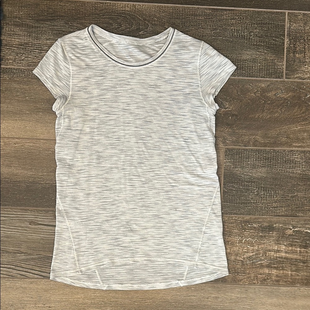 lululemon athletica Gray Fitted Cap Sleeve T-shirt with Crew Neck
